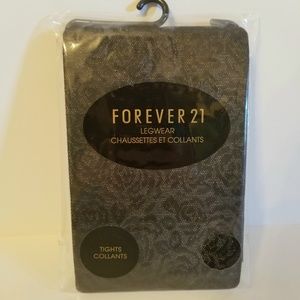 🆕 Forever 21 Semi-Sheer Black Rose Tights S/M
